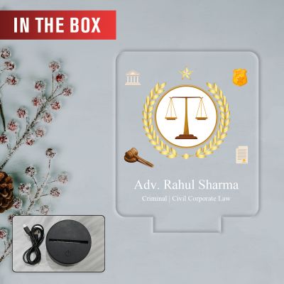 Personalized Advocate LED Desk Table Lamp with Warm White Light Birthday Gift for Advocate & Lawyer Office Decor Light